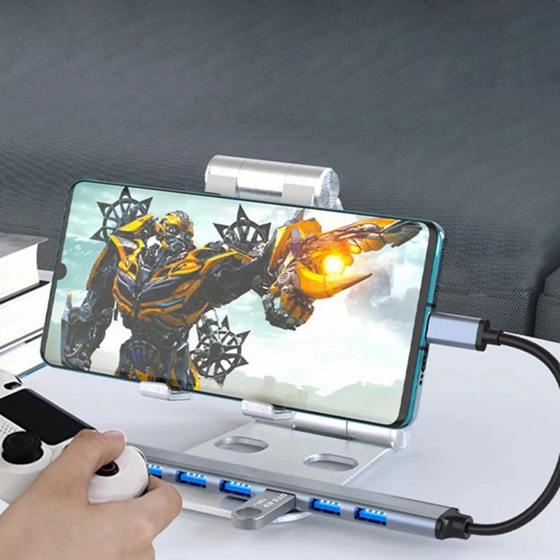 OULLX 7-Port USB 3.0 Hub – Type-C & USB Aluminum Splitter USB Hub Splitter HIP