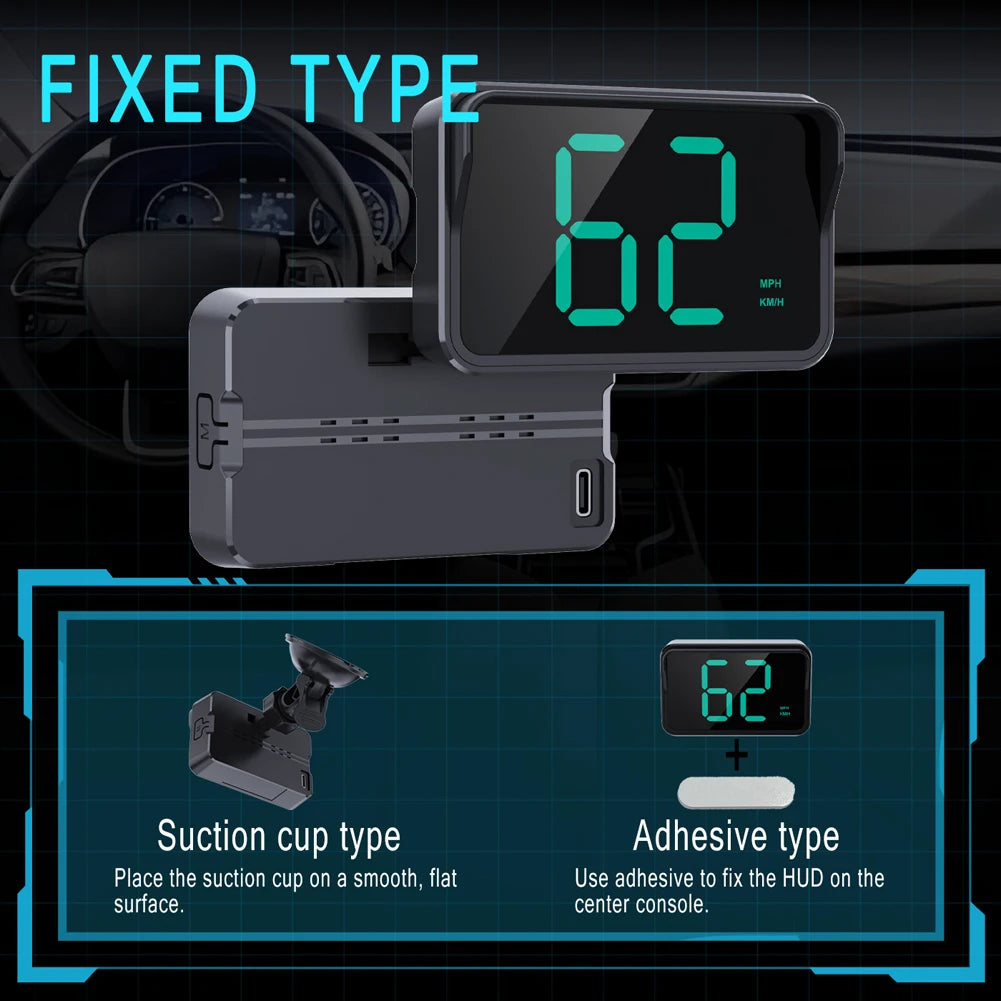 Universal Car HUD GPS Digital Speedometer – KMH/MPH Car HUD Display HIP