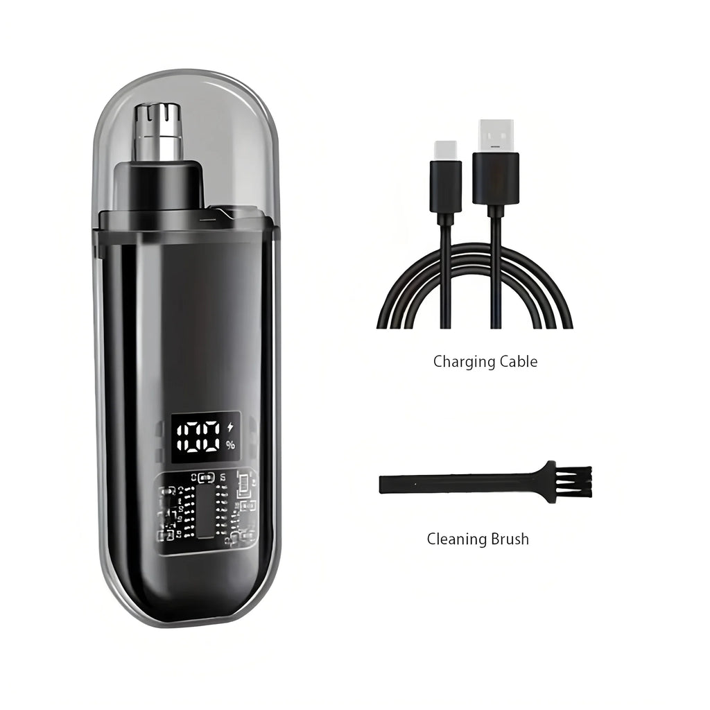 2-in-1 Rechargeable Electric Nose & Ear Hair Trimmer – Unisex Nose & Ear Trimmer HIP black