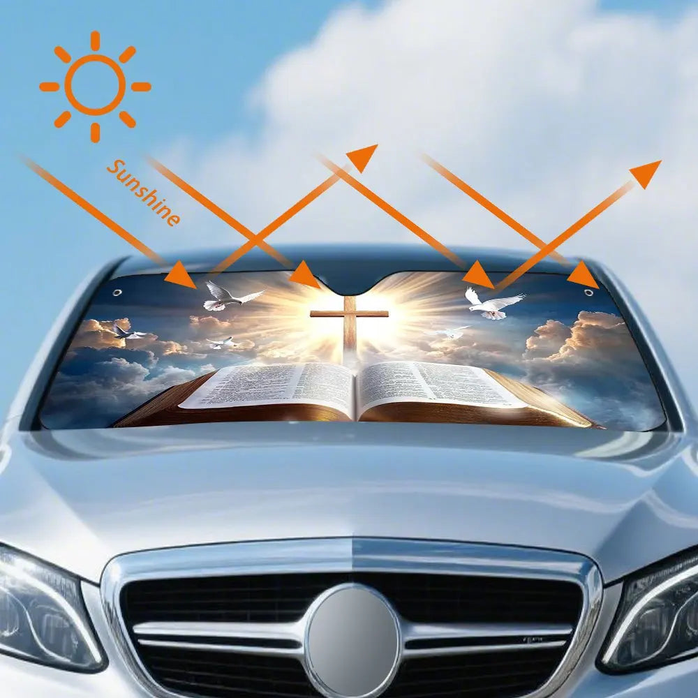 Bible Angel Car Sunshade – UV & Heat Block with 4 Suction Cups Car Sunshade HIP