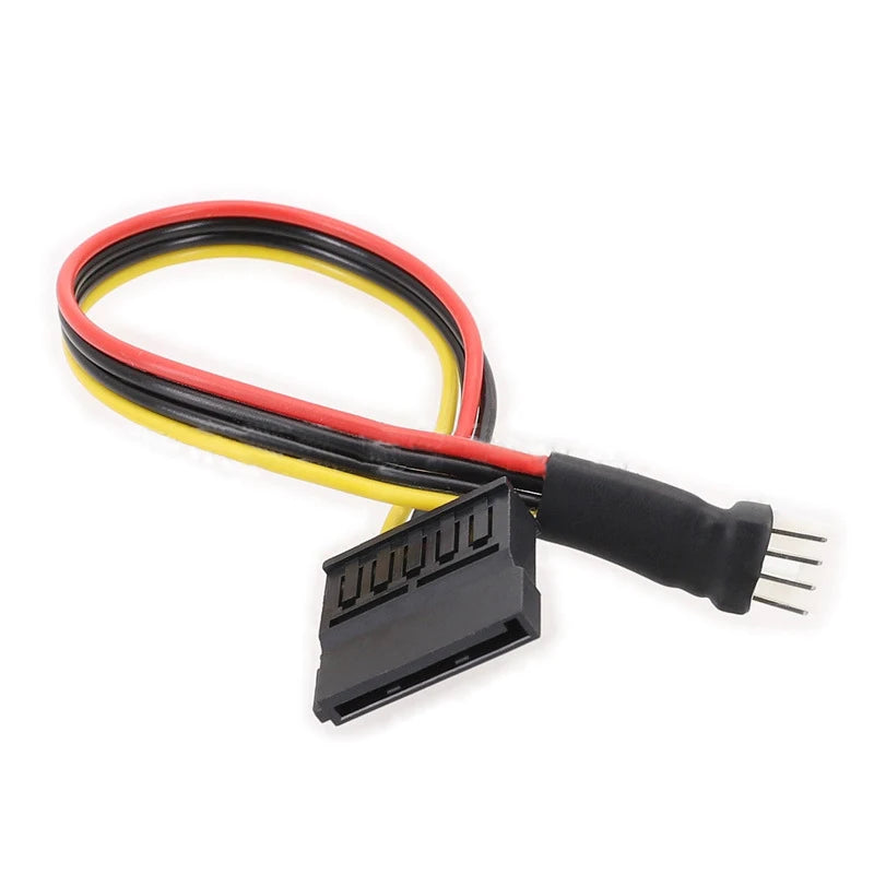 15-Pin SATA to 4-Pin FDD Power Adapter Cable 18AWG | OULLX Power Adapter Cable HIP As Photo