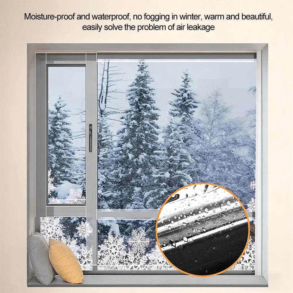 5M Waterproof Door and Window Sealing Strip Transparent Self-adhesive PE Joint Tape Windproof for Home Kitchen and Bathroom HIP