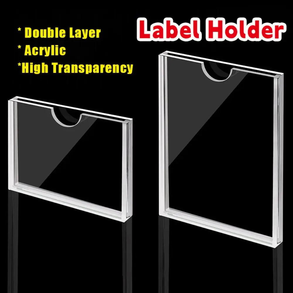 Clear Acrylic Label Holder – Self-Adhesive Sign & Card Display Acrylic Label Holder HIP
