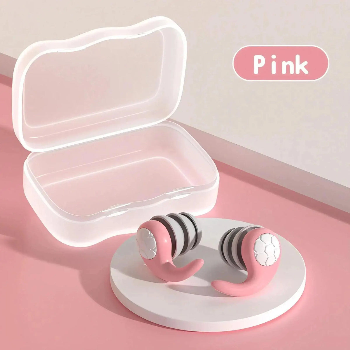 Triple-Layer Silicone Noise-Cancelling Earplugs | Sleep & Travel Silicone Earplugs HIP Pink