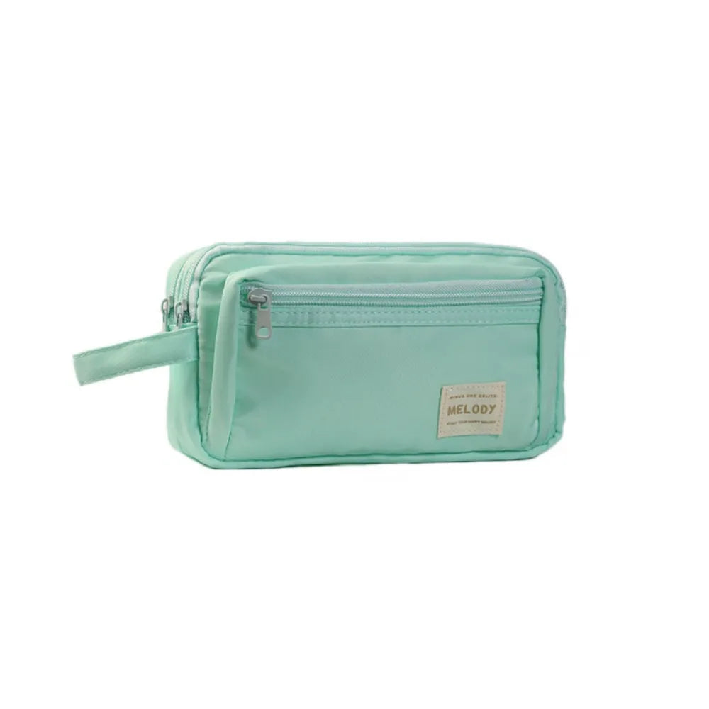 Large Capacity Pencil Case – Multi-Function Fabric Pen Bag Pencil Case Bag HIP Green