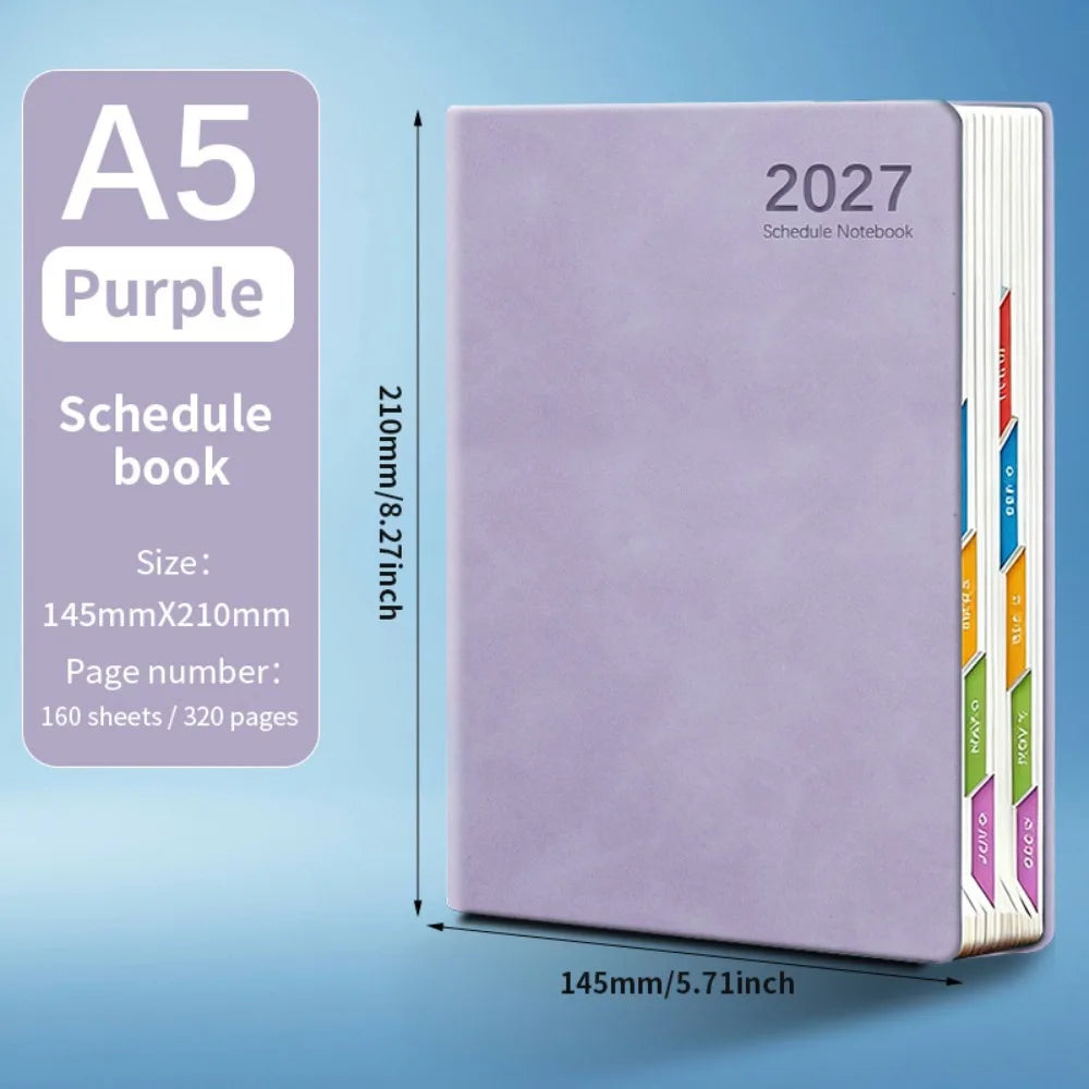 A5 2027 Daily Planner – Weekly & Monthly Schedule Notebook Daily Planner Notebook HIP Purple