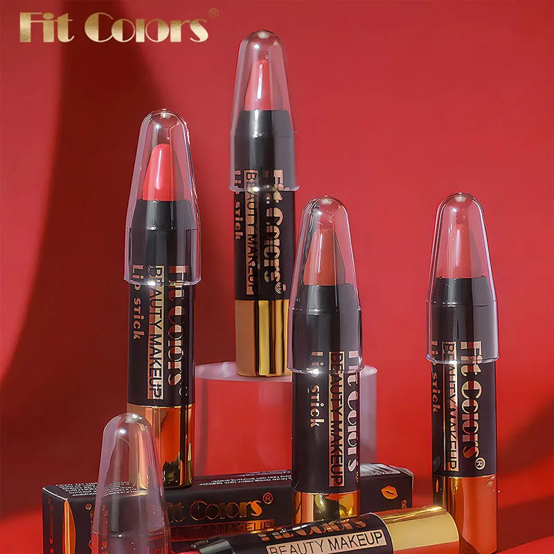 Mirror Brown Lipstick Pencil Moisturizing Waterproof Lasting Lipstick Crayon High Pigments Non-Stick Cup Lip Tint Pen Cosmetics HIP