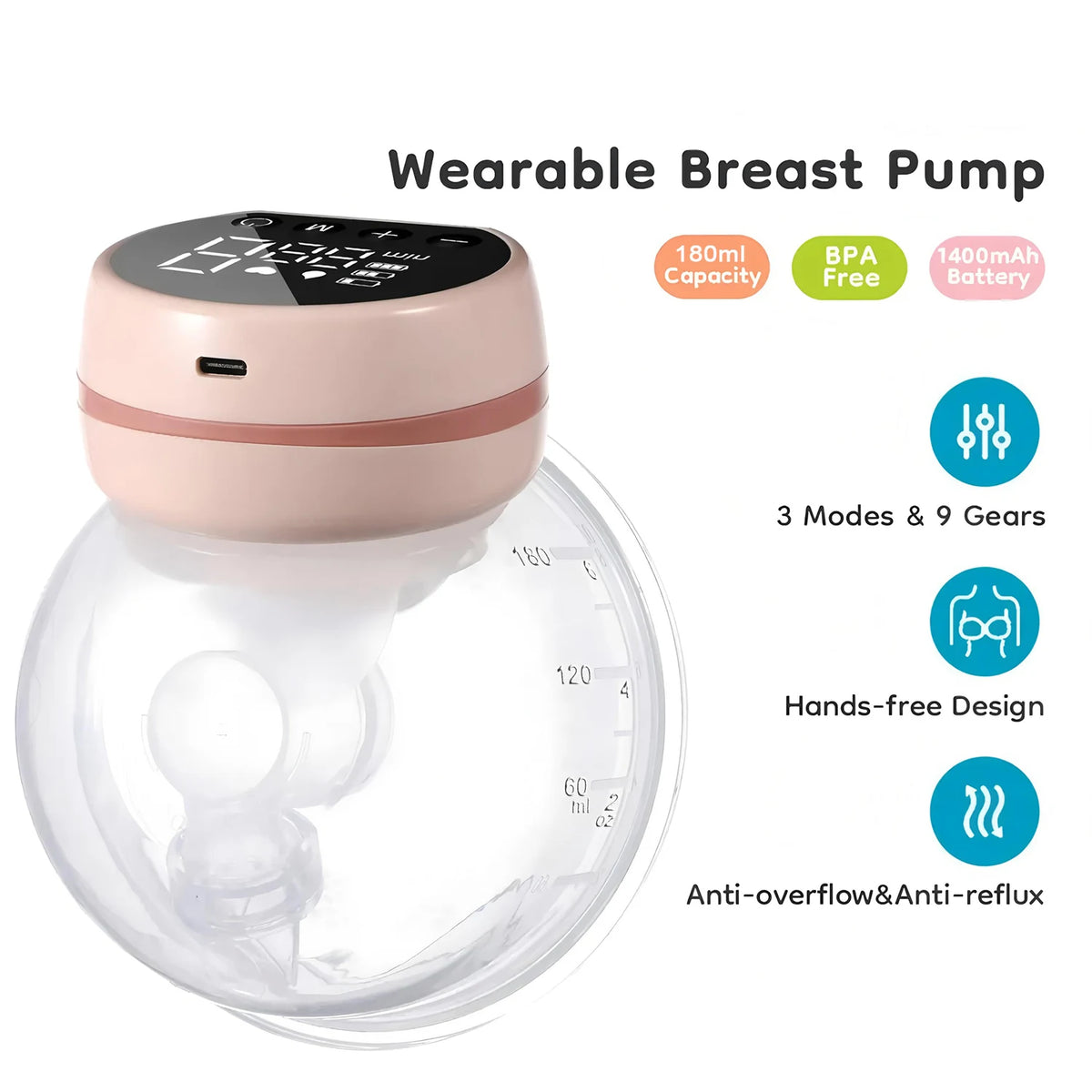 Hands-Free Wearable Electric Breast Pump – Silent & USB Wearable Breast Pump HIP