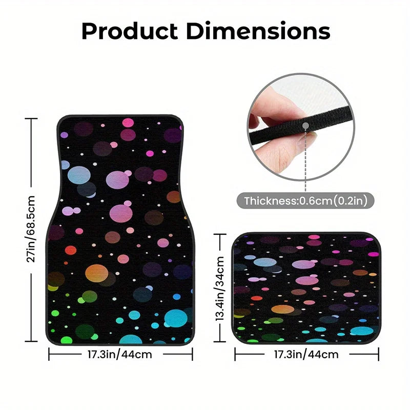 4-Piece Polka Dot Crystal Velvet Floor Mat Set – Colorful Floor Mat Set HIP