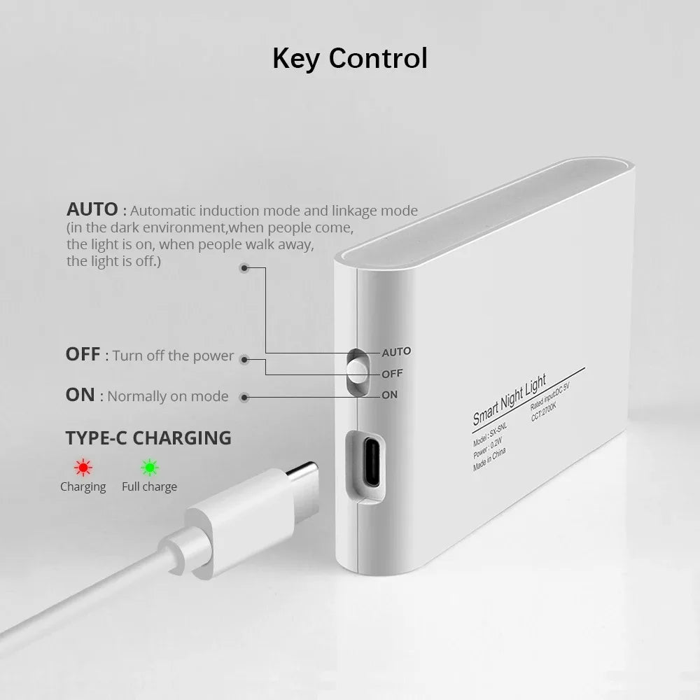 Wireless LED Motion Sensor Night Light | USB-C Rechargeable Motion Sensor Night Light HIP