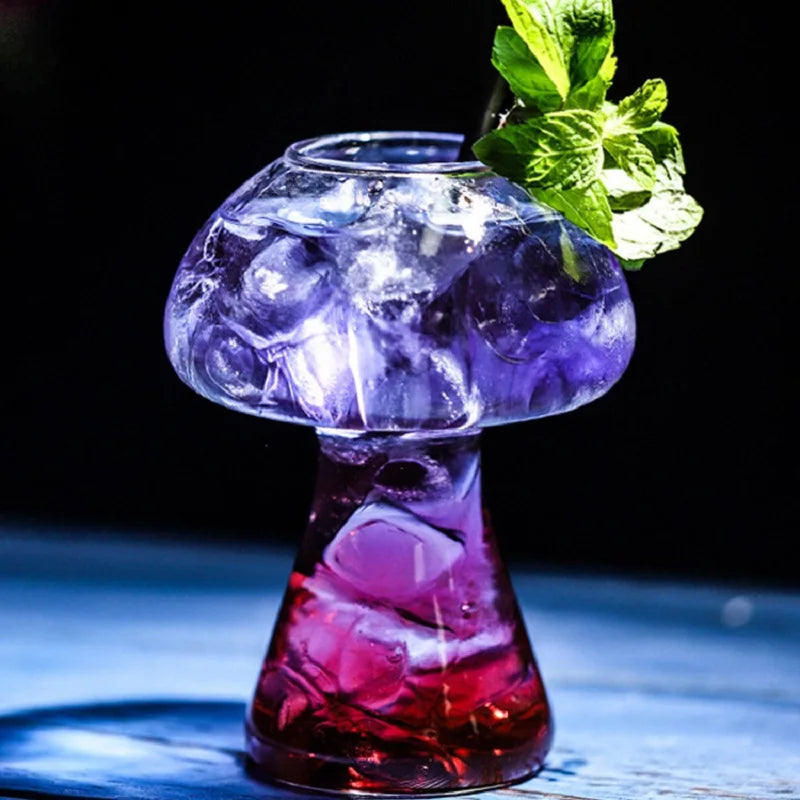 Mushroom Cocktail Glass Cup with Straw – Creative Drinkware Cocktail Glass HIP