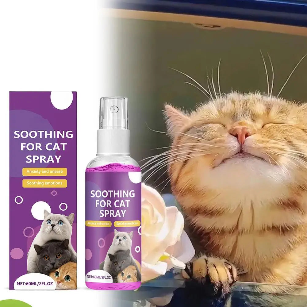 60ml Calming Spray Feline Anti Stress Pheromone Emotional Soothing Spray Natural Plant-Based Acts Quickly Cat Calming Spray HIP