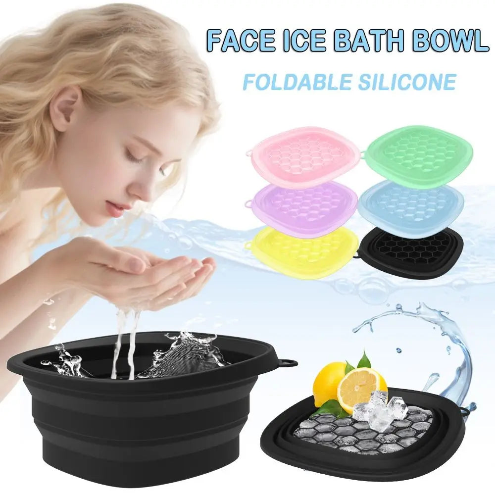 Foldable Silicone Face Ice Bath Bowl with Built-In Ice Tray Facial Ice Bath Bowl HIP