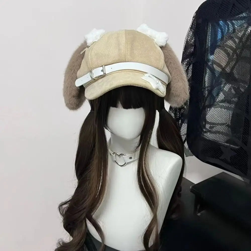 Women's Dog Ear Beret Hat – Kawaii Otaku Cosplay Winter Cap Women's Beret Hat HIP