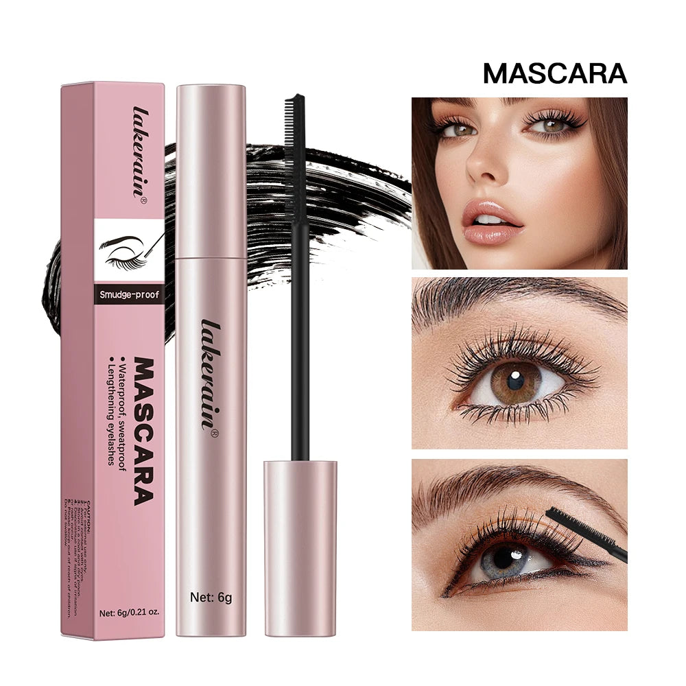 Waterproof Mascara Lengthens Eyelashes Extension Black Silk Fiber Mascara Female Non-smudge Mascara Makeup Cosmetic HIP army green