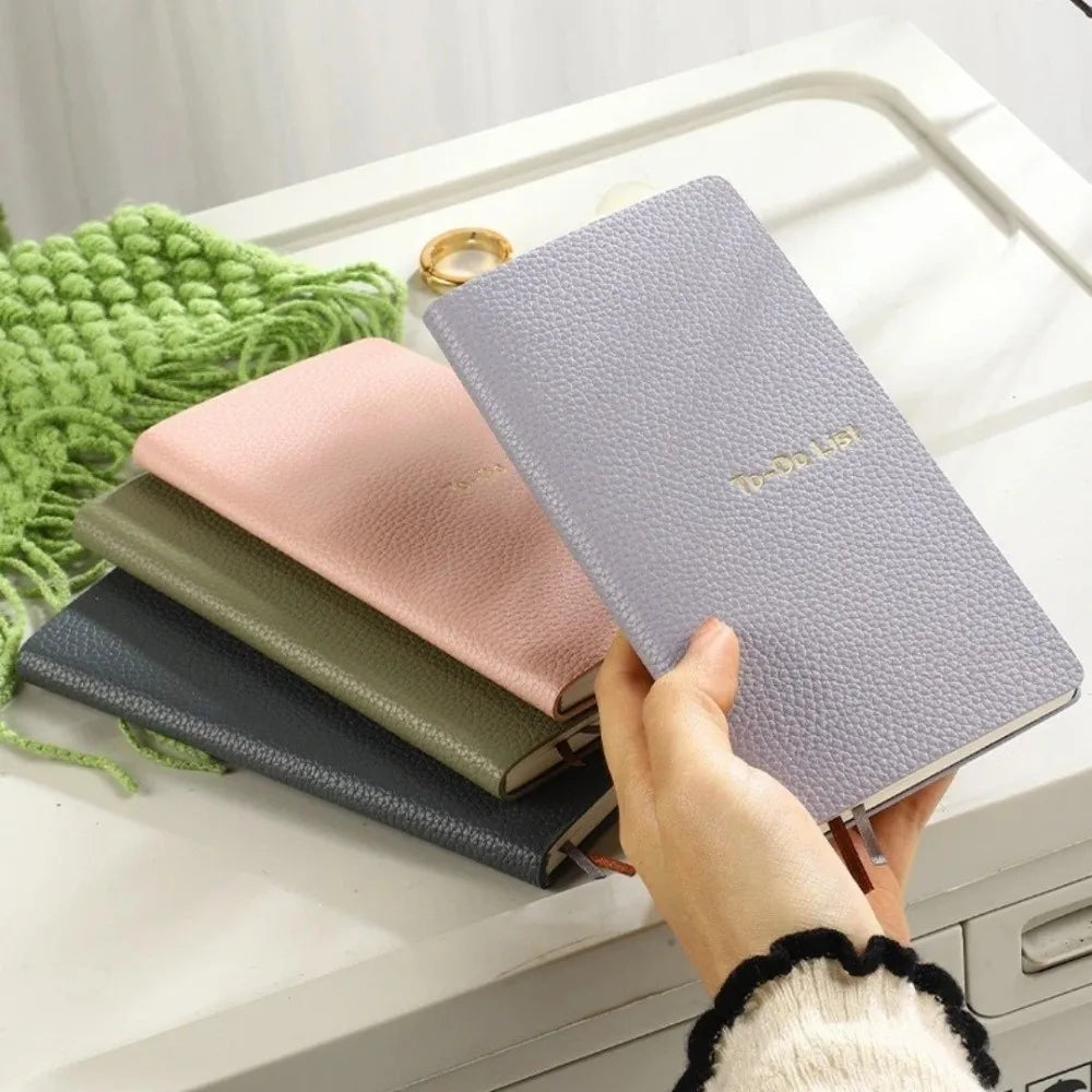 A6 PU Leather Pocket Notebook – Daily Task Planner Pocket Planner Notebook HIP