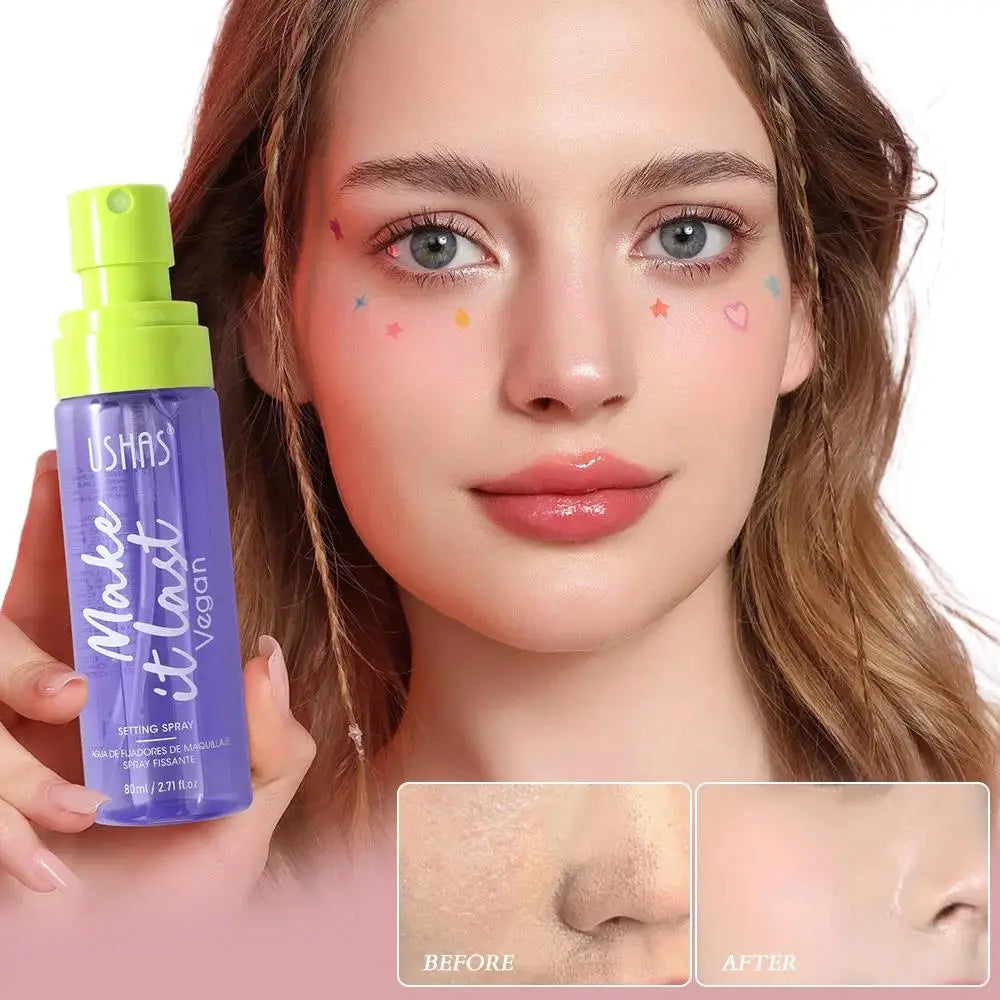 USHAS 80ml Oil Control Setting Spray – Waterproof Face Mist Makeup Setting Spray HIP