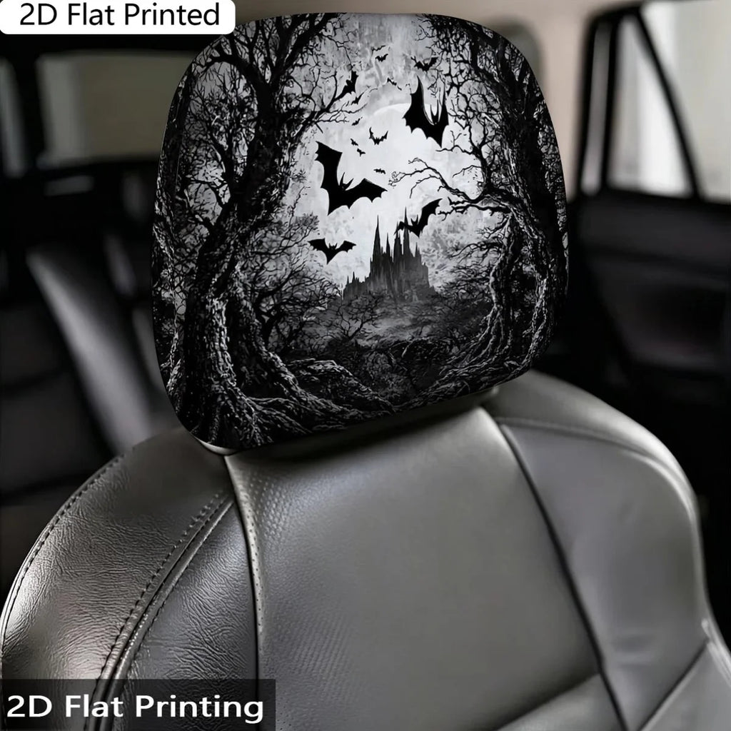 2-Pack Gothic Castle Bat Print Car Pillow Covers | Dark Style Decorative Pillow Covers HIP