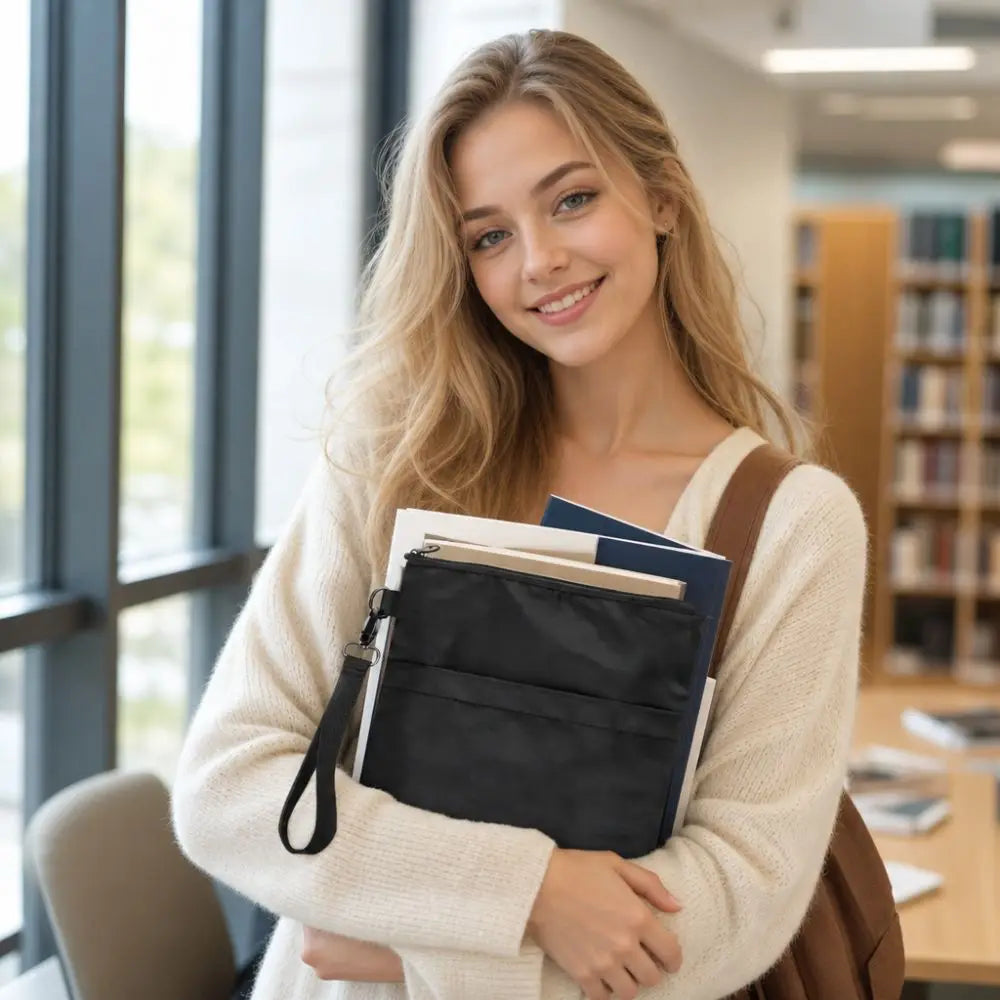 Zipper Book Sleeve – Water-Resistant Portable Book Cover Pouch Book Sleeve HIP