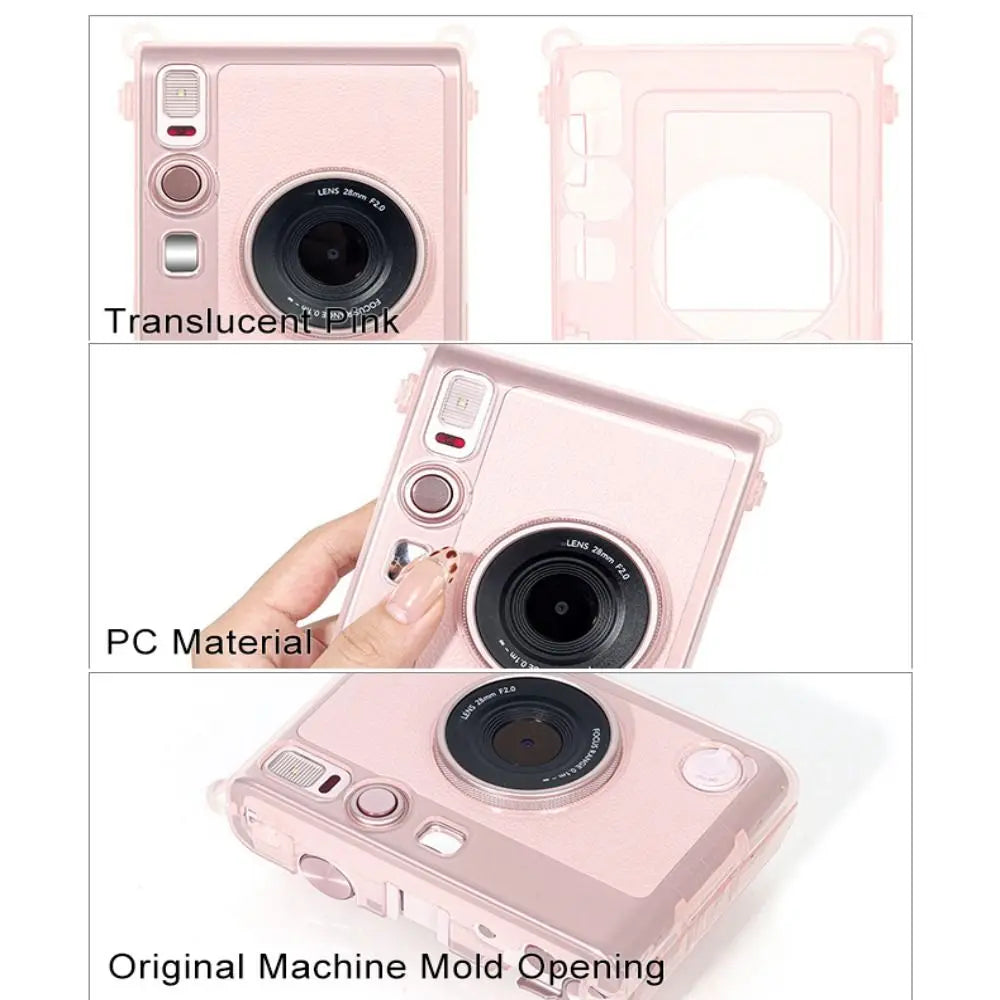 Fujifilm Instax Mini EVO Case – Pink Hard Shell & Pearl Chain Camera Protective Case HIP