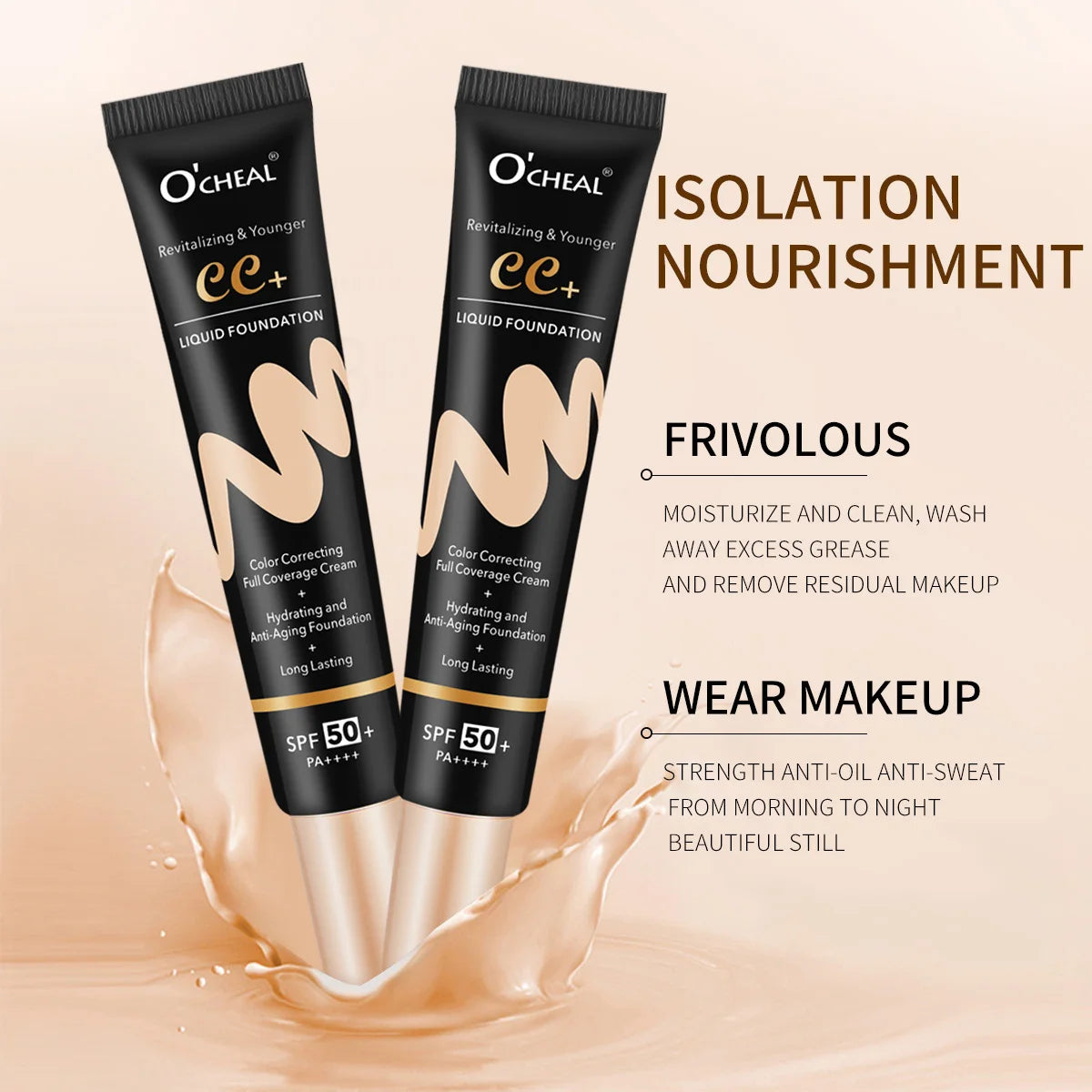 OCHEAL BB Cream SPF50 PA++++ Foundation Primer & Sunscreen BB Cream Foundation HIP