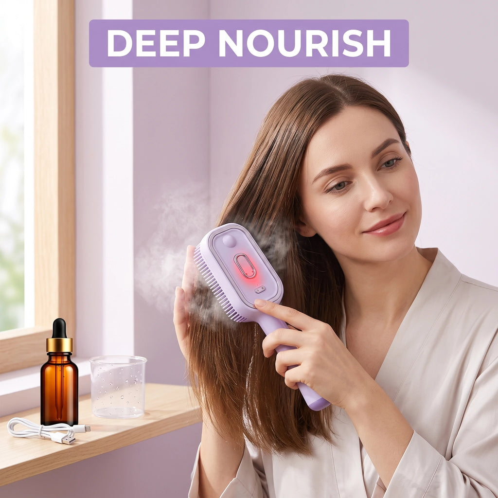 Electric Steam Hair Brush – Red Light Scalp Massage Comb Steam Hair Brush HIP
