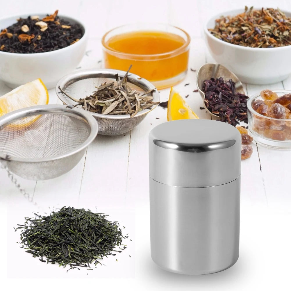 Stainless Steel Tea Tins Canister Home Kitchen Canisters for Tea Coffee Sugar Storage Case HIP