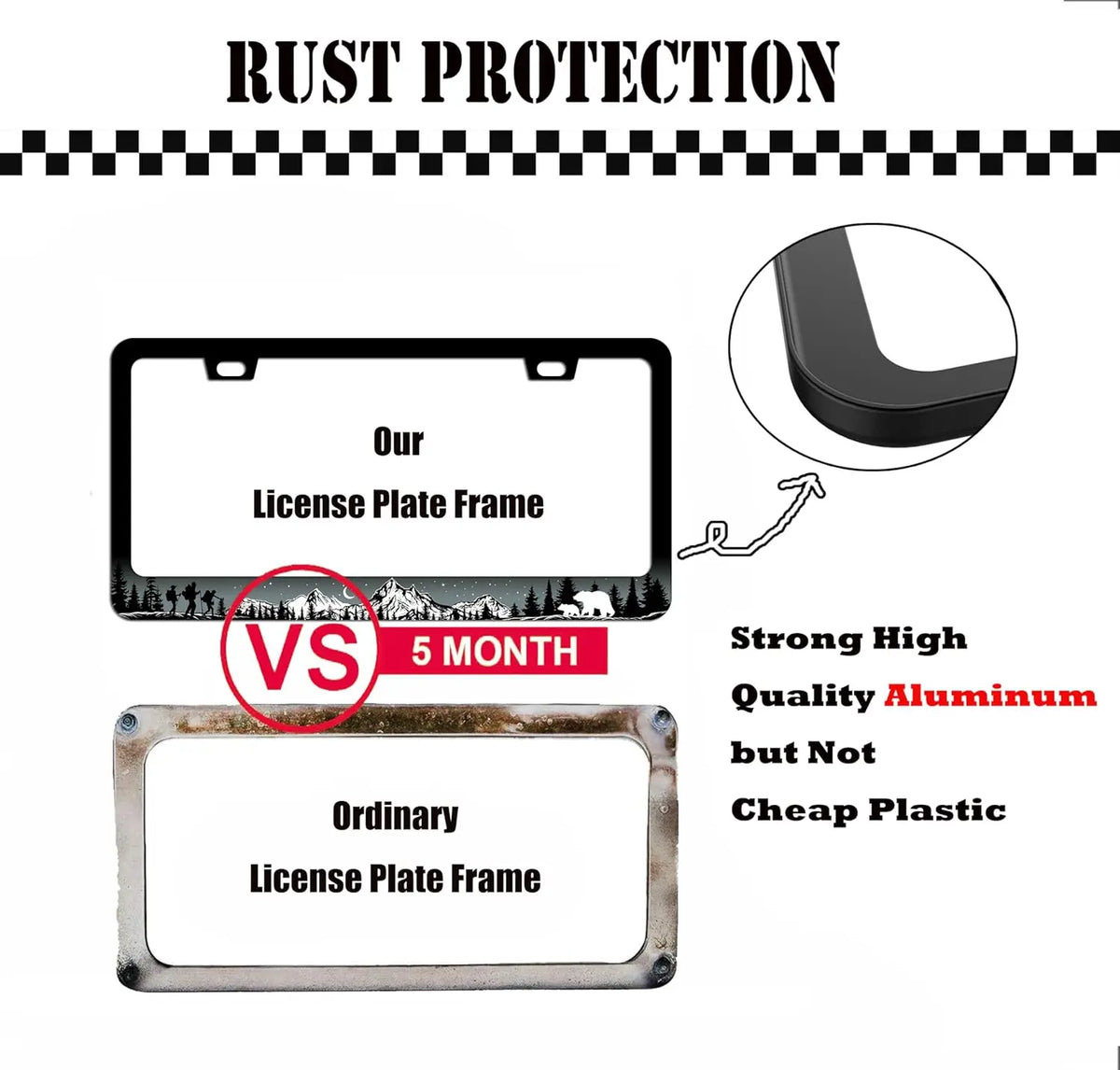 Adventure Bear Wildlife Camping License Plate Frame License Plate Frame HIP