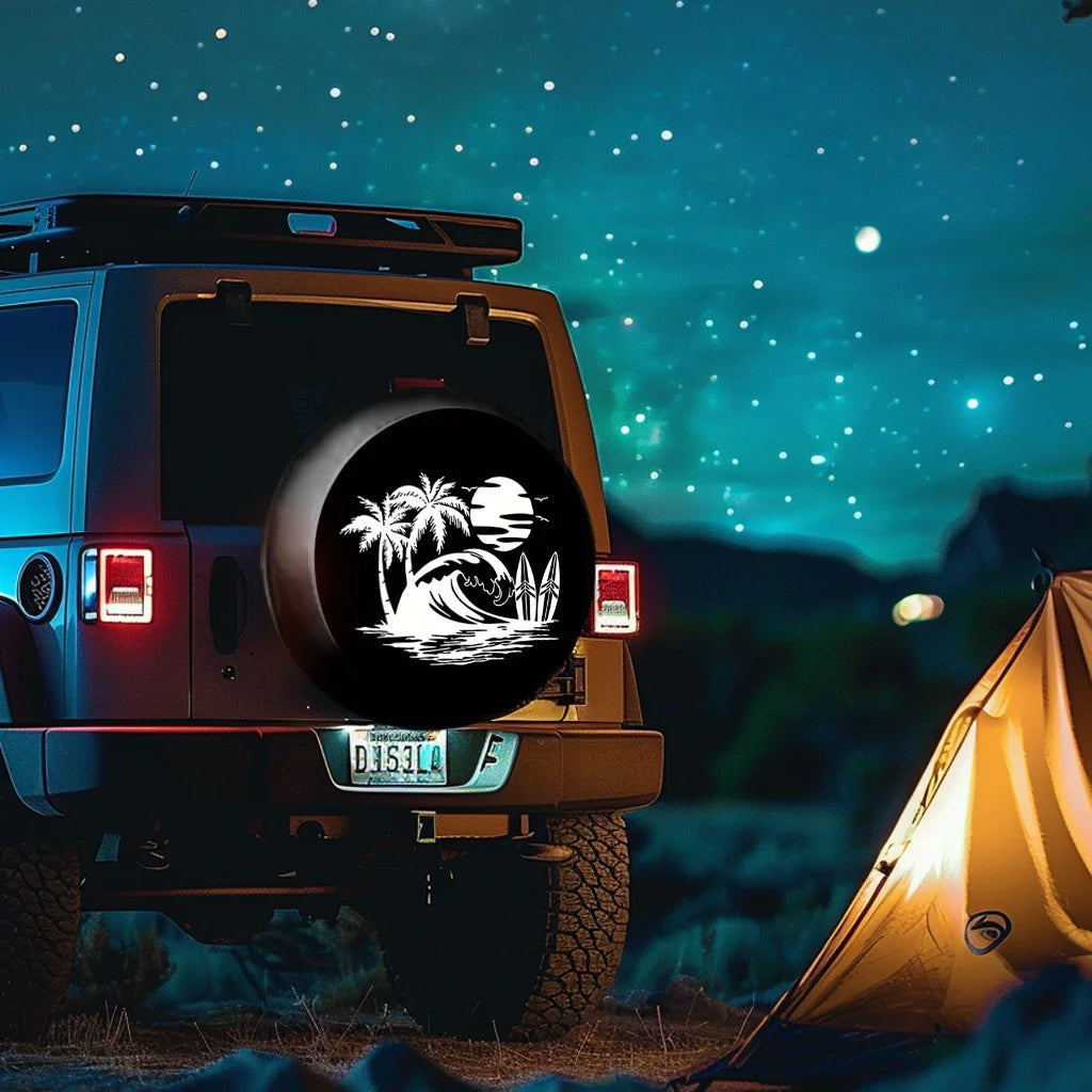 Beach-Themed Spare Tire Cover – Waterproof & UV Protected Spare Tire Cover HIP