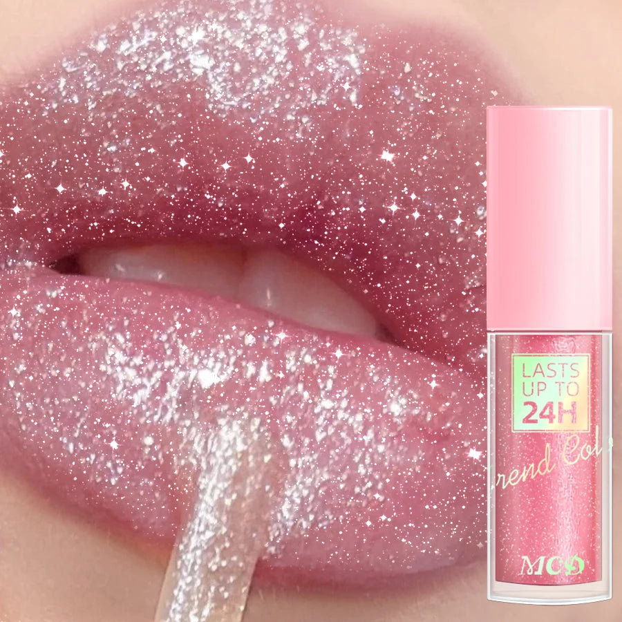 18 Colors Glitter 1pcs Lip Glaze Long Lasting Lip Gloss Waterproof Liquid Lipstick Makeup Lip Oil Lip Tint Moisturizing Lip Balm HIP