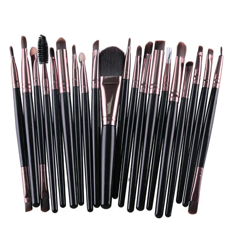 RUZOFO 20-Pc Double-Ended Makeup Brush Set – Blush & Eye Makeup Brush Set HIP C805-black 20pcs