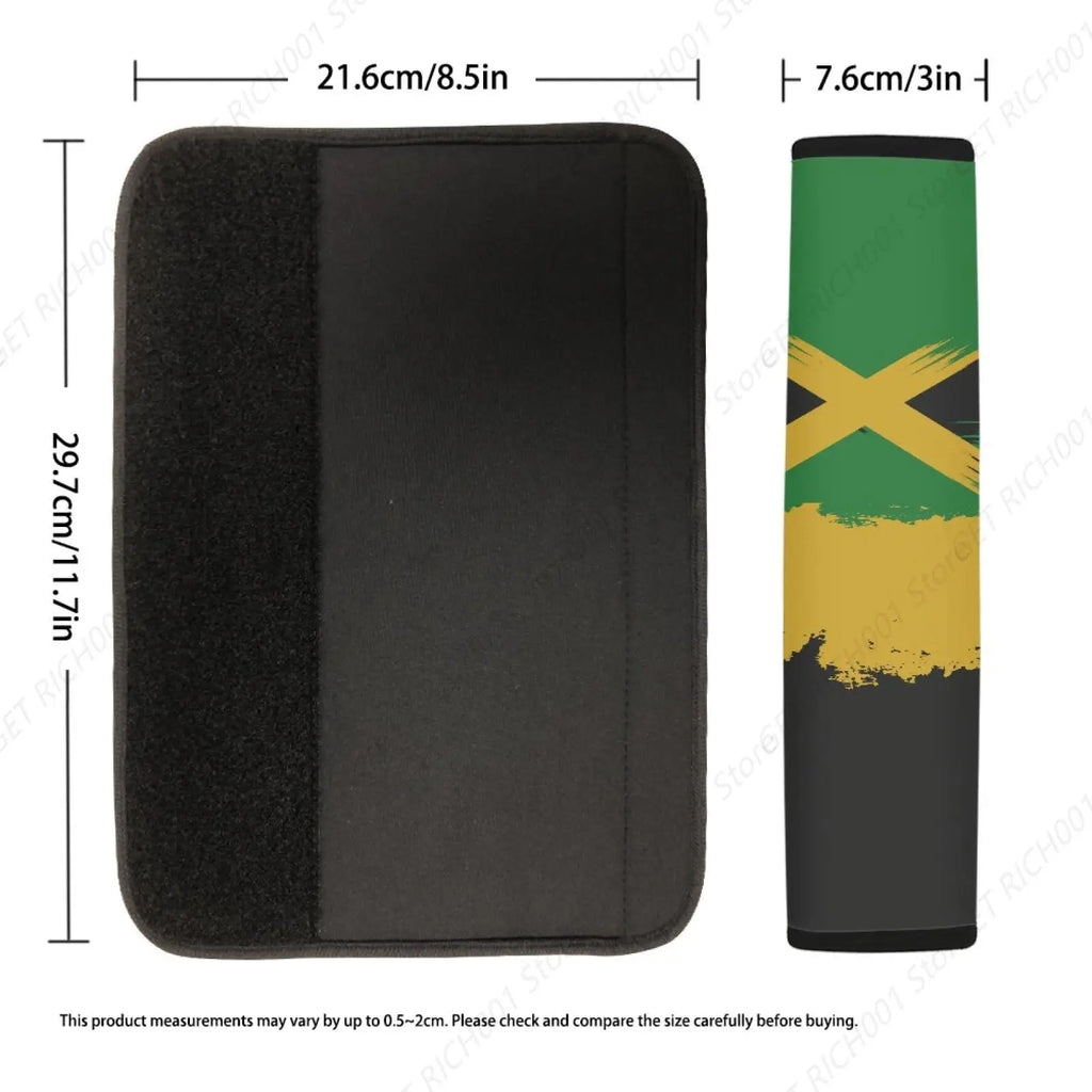 Jamaican Flag Seat Belt Cover Pads – Soft Patriotic 2 Pack Seat Belt Cover HIP