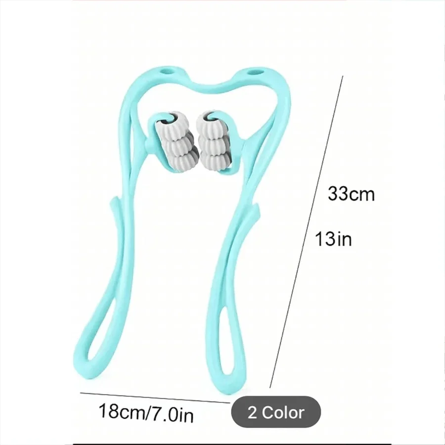Portable Neck & Body Massage Roller – Shoulder & Back Massage Roller HIP Blue