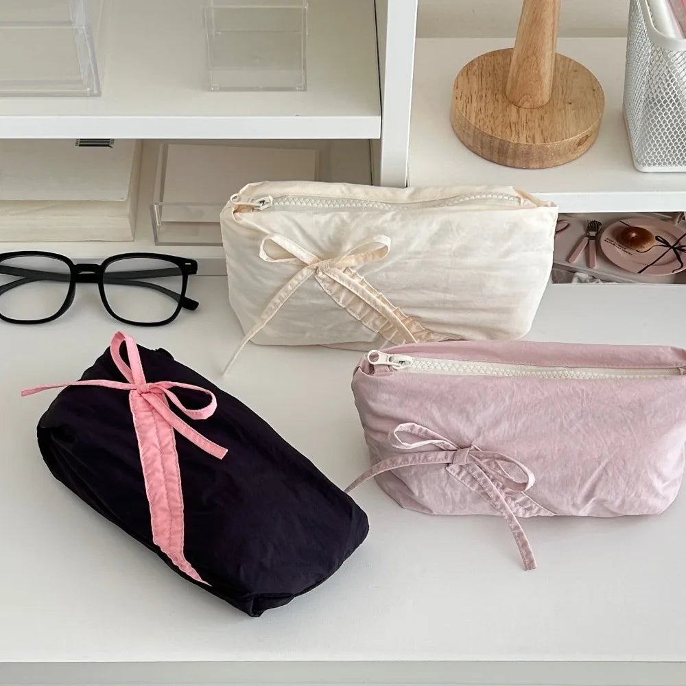 Large Capacity Bowknot Pencil Case – Cute Bow Stationery Pouch Pencil Case HIP