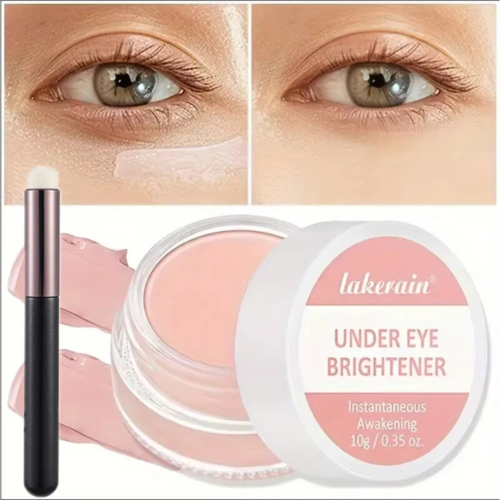Lakerain Eye Concealer with Brush Full Coverage Dark Circles Age Lines Spot Eye Bags & Concealing Coverage Cosmetics HIP 1pcs