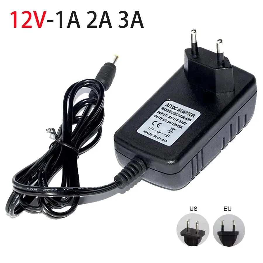 12 Volt Power Supply Transformer Converter AC 100-240V To DC 12V EU US Power Adapter Source Charger DC12V 1A 2A 3A LED Driver HIP 12V 3A EU
