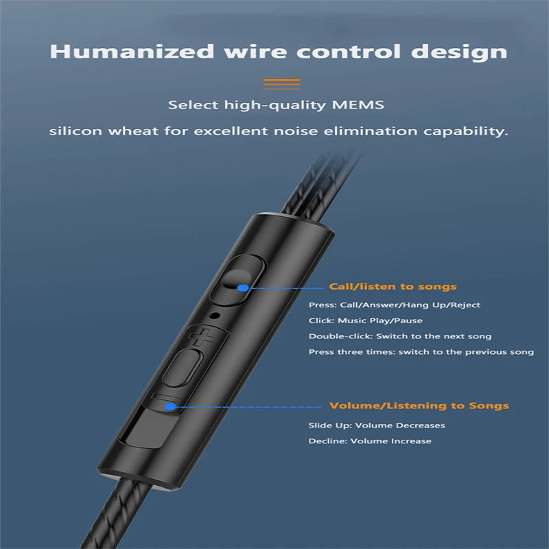 Dual Driver 3.5mm Wired Earphones – HiFi Stereo Deep Bass Wired In-Ear Earphones HIP