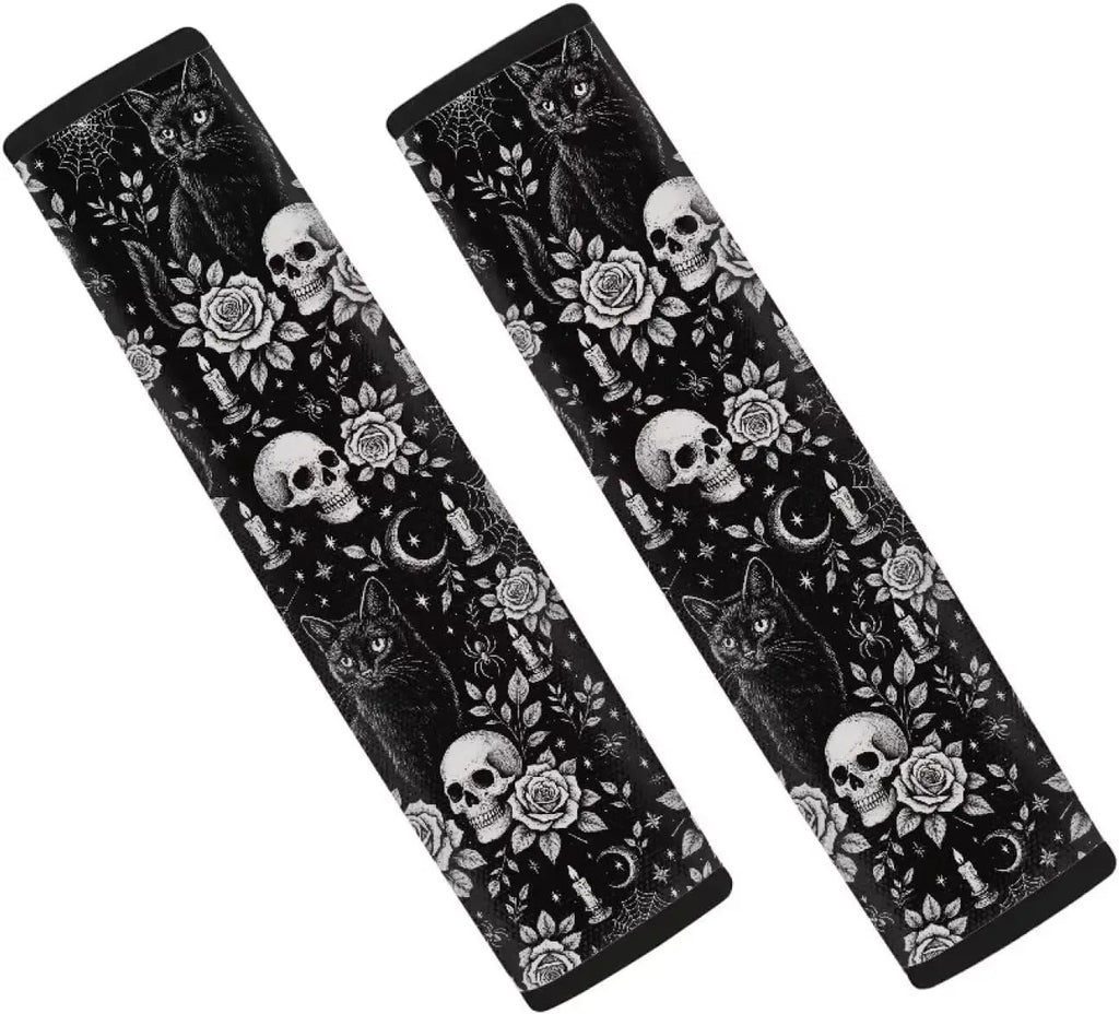 Skull & Butterfly Seat Belt Cover Pads – 2 Pack | Women Seat Belt Cover HIP 1