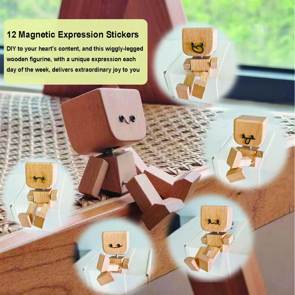 Wooden Shaking Man Figurine – Funny Desktop & Dashboard Décor Novelty Desk Figurine HIP