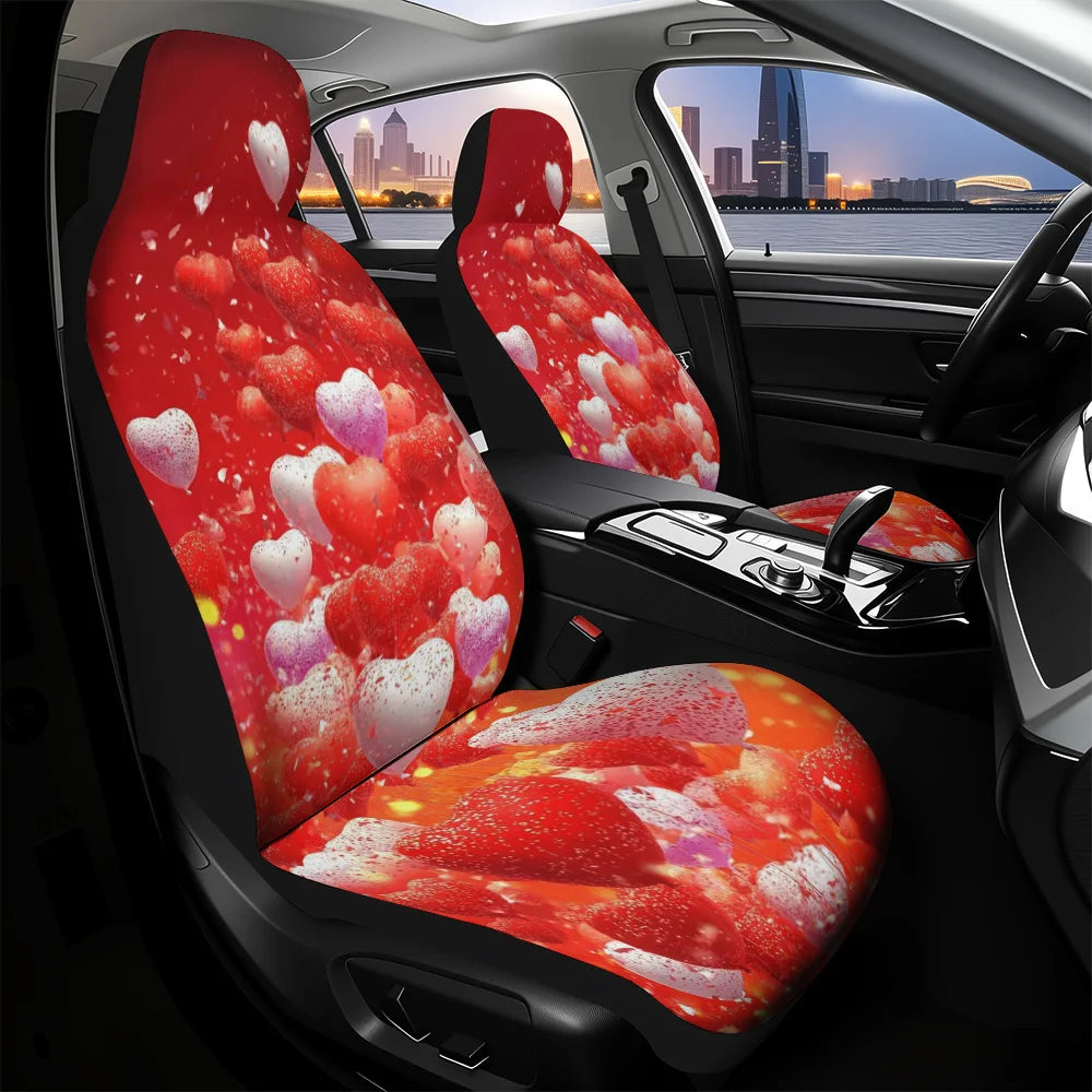 2-Pc Red Hearts & Balloons Car Seat Covers – Polyester Car Seat Covers HIP 1