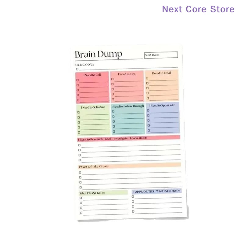 A5 Brain Dump Notebook – Undated To-Do List & Task Planner Planning Notebook HIP