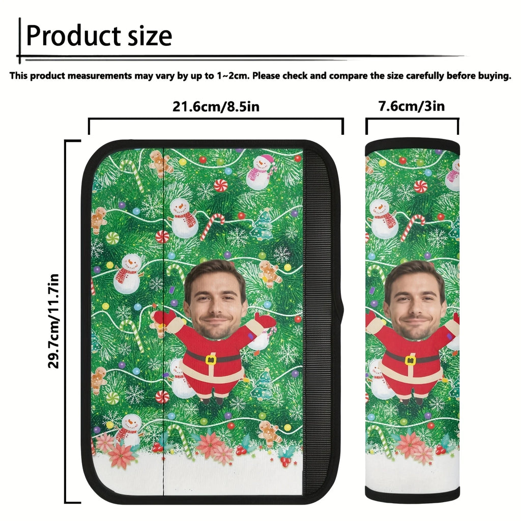 Custom Santa Photo Car Seat Belt Cover – Personalized Gift Seat Belt Cover HIP