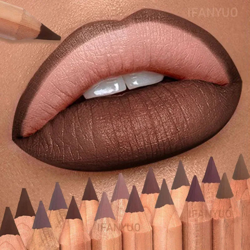 8 Color Nude Matte Lipliner Pencil Long-lasting Waterproof Lip Contour Sculpt Pen Blendable High Pigmented Lipstick Lip Liner HIP
