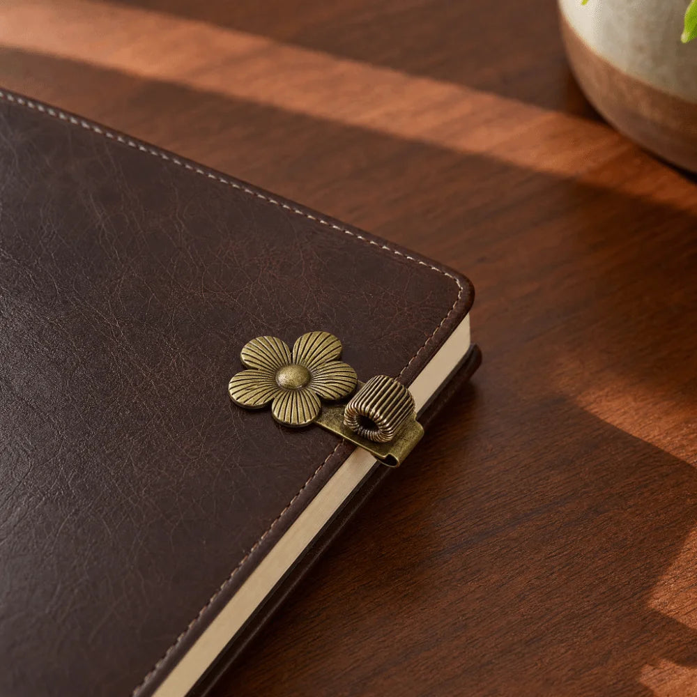 Vintage Flower Metal Pen Clip – Elastic Notebook Pen Holder Notebook Pen Clip HIP