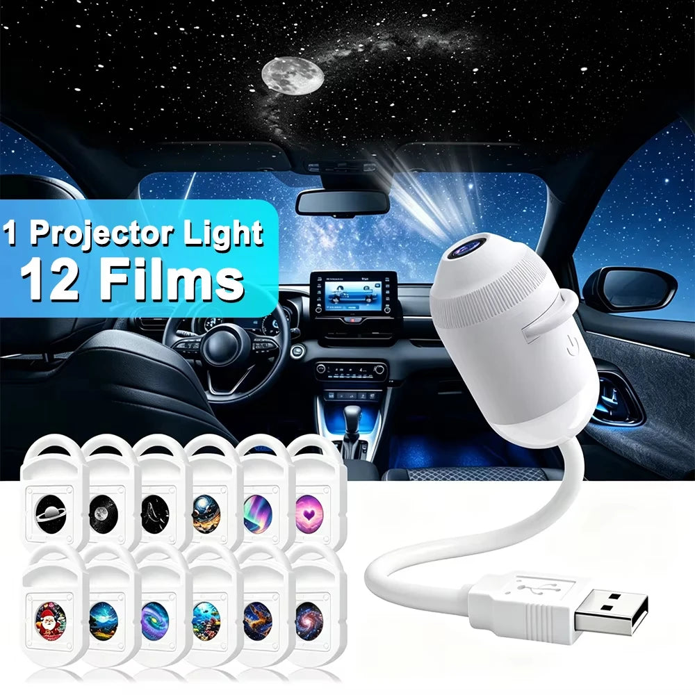 Star Projector Night Light – 360° Rotating Starry Sky Lamp Star Projector Lamp HIP Upgrade-12 Patterns