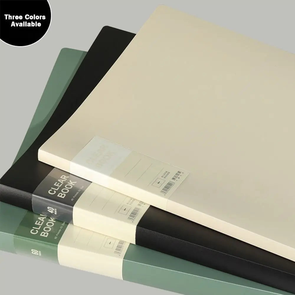 A3 Clear Book Folder 20/40/60 Pages – Portfolio & Documents Portfolio Folder HIP