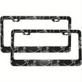 Halloween Skeleton License Plate Frames – 2pc Matte Aluminum License Plate Frame HIP 1