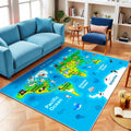 Kids World Map Play Rug – Cartoon Animals & Non-Slip Mat Kids Play Rug HIP 1 50x80cm-Felt