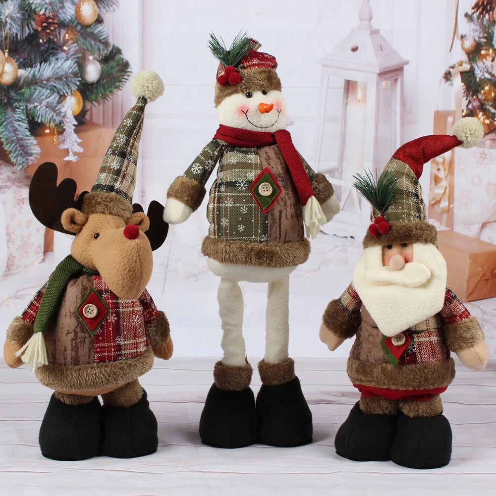New Big Santa Claus Snowman Elk Doll Children Xmas Gift Christmas Tree Decorations Home Wedding Party Supplies Plush Ornaments HIP
