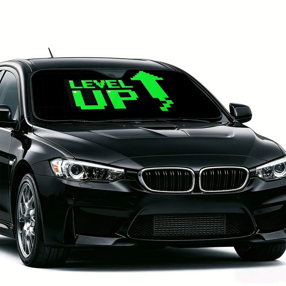 Pixel Arrow Green 2D Printed Car Windshield Sunshade Car Windshield Sunshade HIP